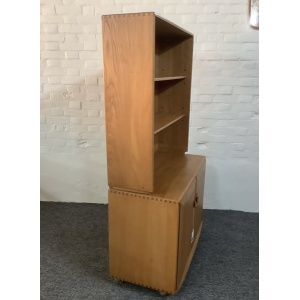 Ercol Windsor Bookcase Cabinet In Light Finish.