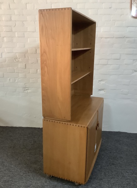 Ercol Windsor Bookcase Cabinet In Light Finish.