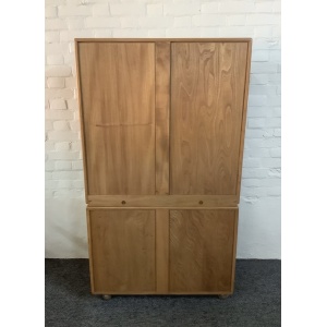 Ercol Windsor Bookcase Cabinet In Light Finish.