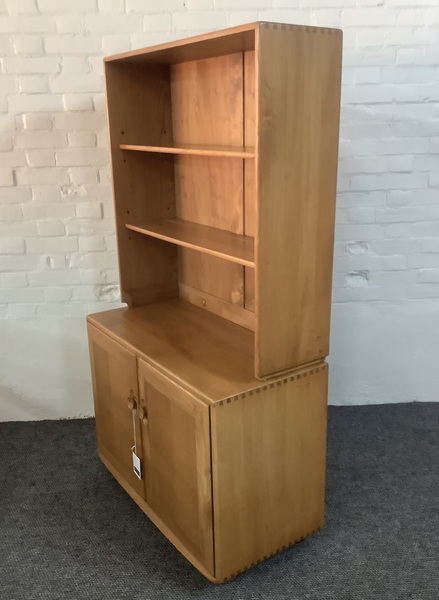 Ercol Windsor Bookcase Cabinet In Light Finish.