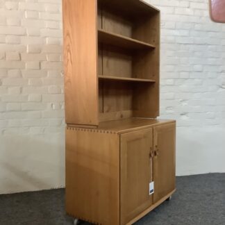 Ercol Windsor Bookcase Cabinet In Light Finish.