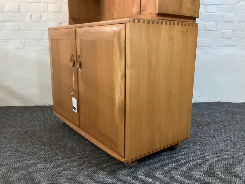 Ercol Windsor Bookcase Cabinet In Light Finish.