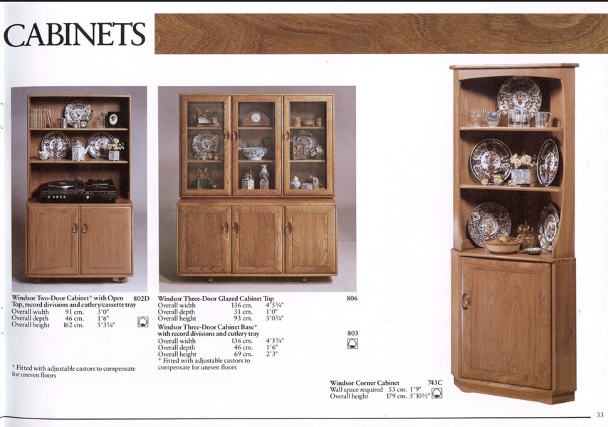 Ercol Windsor Bookcase Cabinet In Light Finish.
