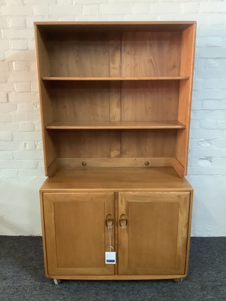 Ercol Windsor Bookcase Cabinet In Light Finish.