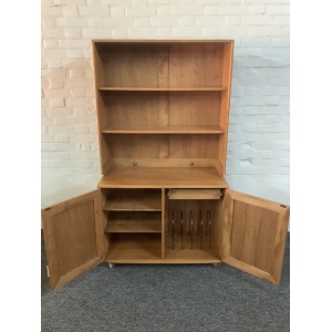 Ercol Windsor Bookcase Cabinet In Light Finish.