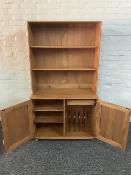 Ercol Windsor Bookcase Cabinet In Light Finish.