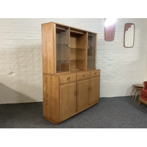 Ercol Windsor High Display Cabinet In Light Finish.