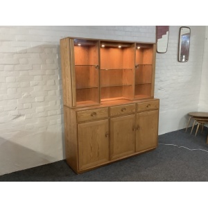 Ercol Windsor High Display Cabinet In Light Finish.