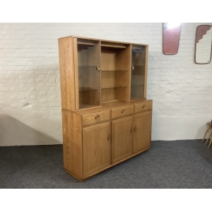 Ercol Windsor High Display Cabinet In Light Finish.