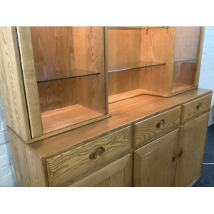 Ercol Windsor High Display Cabinet In Light Finish.