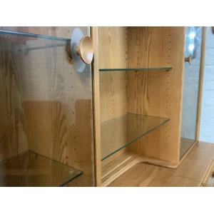 Ercol Windsor High Display Cabinet In Light Finish.
