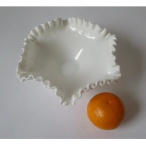 Fenton Hobnail Milk Glass Footed Center Bowl, EAPG Compote, Serving Piece