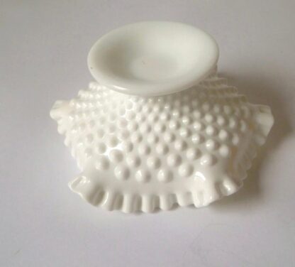 Fenton Hobnail Milk Glass Footed Center Bowl, EAPG Compote, Serving Piece