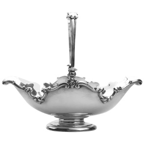 A very fine antique English solid silver pedestal Basket by George Fox 410g C.1905