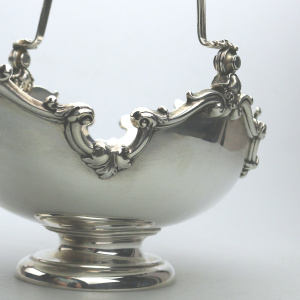 A very fine antique English solid silver pedestal Basket by George Fox 410g C.1905