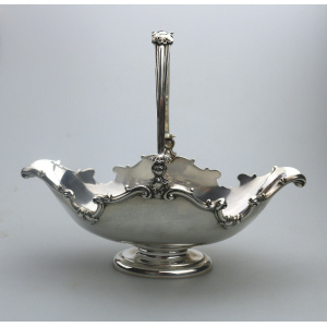 A very fine antique English solid silver pedestal Basket by George Fox 410g C.1905