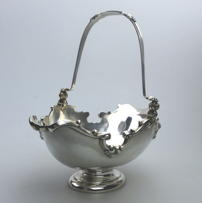 A very fine antique English solid silver pedestal Basket by George Fox 410g C.1905
