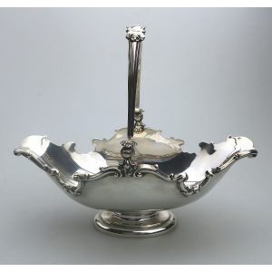 A very fine antique English solid silver pedestal Basket by George Fox 410g C.1905