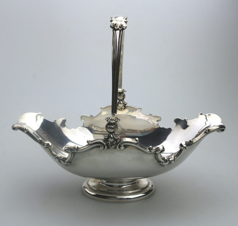 A very fine antique English solid silver pedestal Basket by George Fox 410g C.1905
