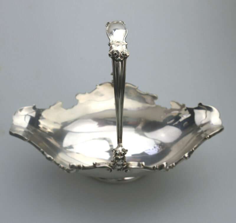 A very fine antique English solid silver pedestal Basket by George Fox 410g C.1905