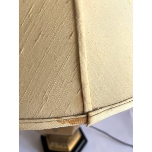 Gold Porcelain Floral Hand-Painted Morris Greenspan Chinoiserie Urn Table Lamp