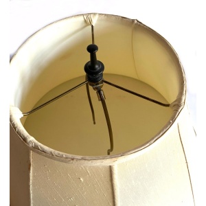 Gold Porcelain Floral Hand-Painted Morris Greenspan Chinoiserie Urn Table Lamp