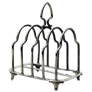 Antique English solid silver 4 slice gothic arch Toast Rack 72g Chester C.1927