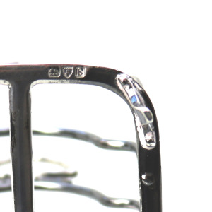 Antique English solid silver 4 slice gothic arch Toast Rack 72g Chester C.1927