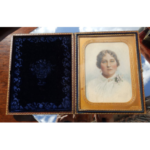 A Good Portrait Miniature signed A Heath in folding Jeremiah Gurney Case C.19thC