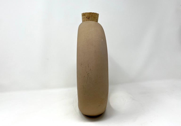 Hartstone Signed Circular Donut Shape Pottery Pitcher Wine Jug