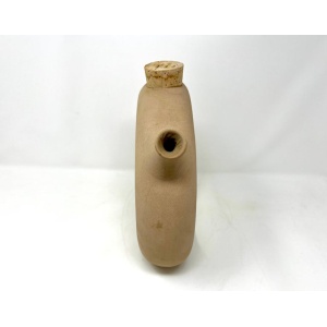 Hartstone Signed Circular Donut Shape Pottery Pitcher Wine Jug