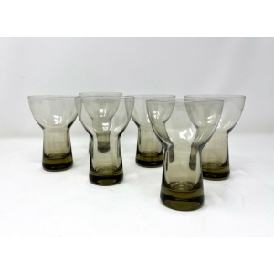 Holmegaard Copenhagen MCM Lutken Smoke Cocktail Pitcher and Aperitif Glasses
