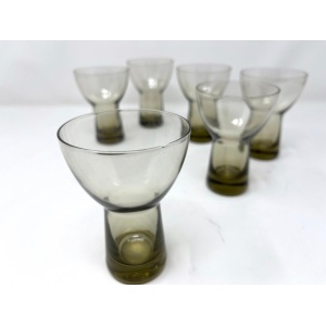 Holmegaard Copenhagen MCM Lutken Smoke Cocktail Pitcher and Aperitif Glasses