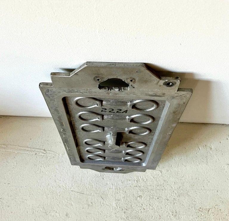 Industrial Cast Metal Pattern Mold, American Factory Parts, Garden Sculpture