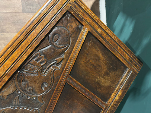Large Antique Carved Oak Blanket Box