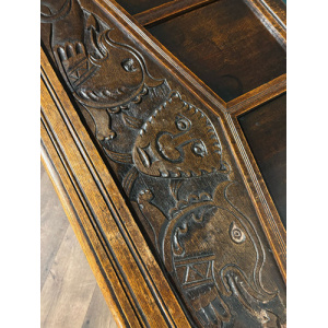 Large Antique Carved Oak Blanket Box
