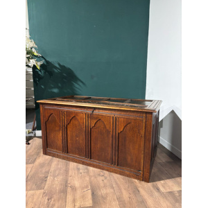 Large Antique Carved Oak Blanket Box