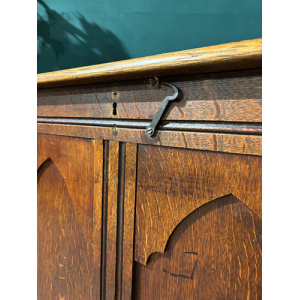 Large Antique Carved Oak Blanket Box