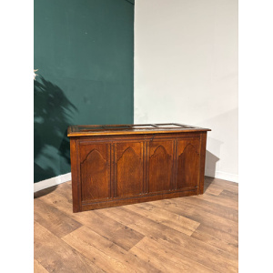 Large Antique Carved Oak Blanket Box