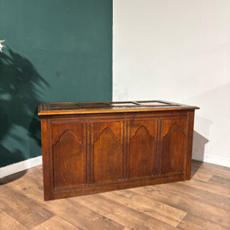 Large Antique Carved Oak Blanket Box