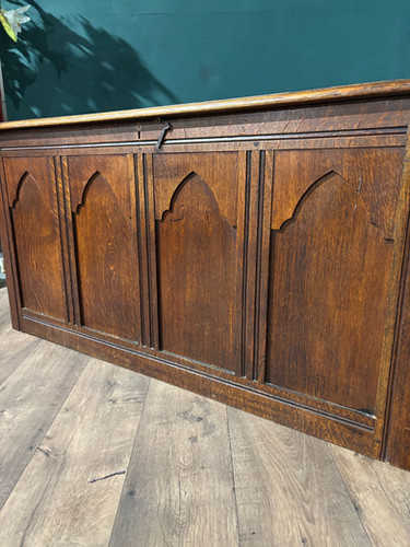 Large Antique Carved Oak Blanket Box