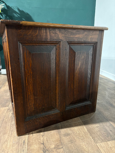 Large Antique Carved Oak Blanket Box
