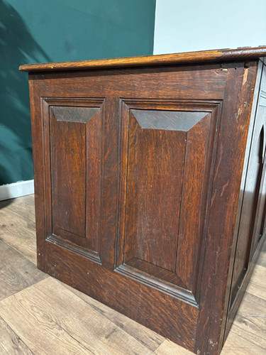 Large Antique Carved Oak Blanket Box
