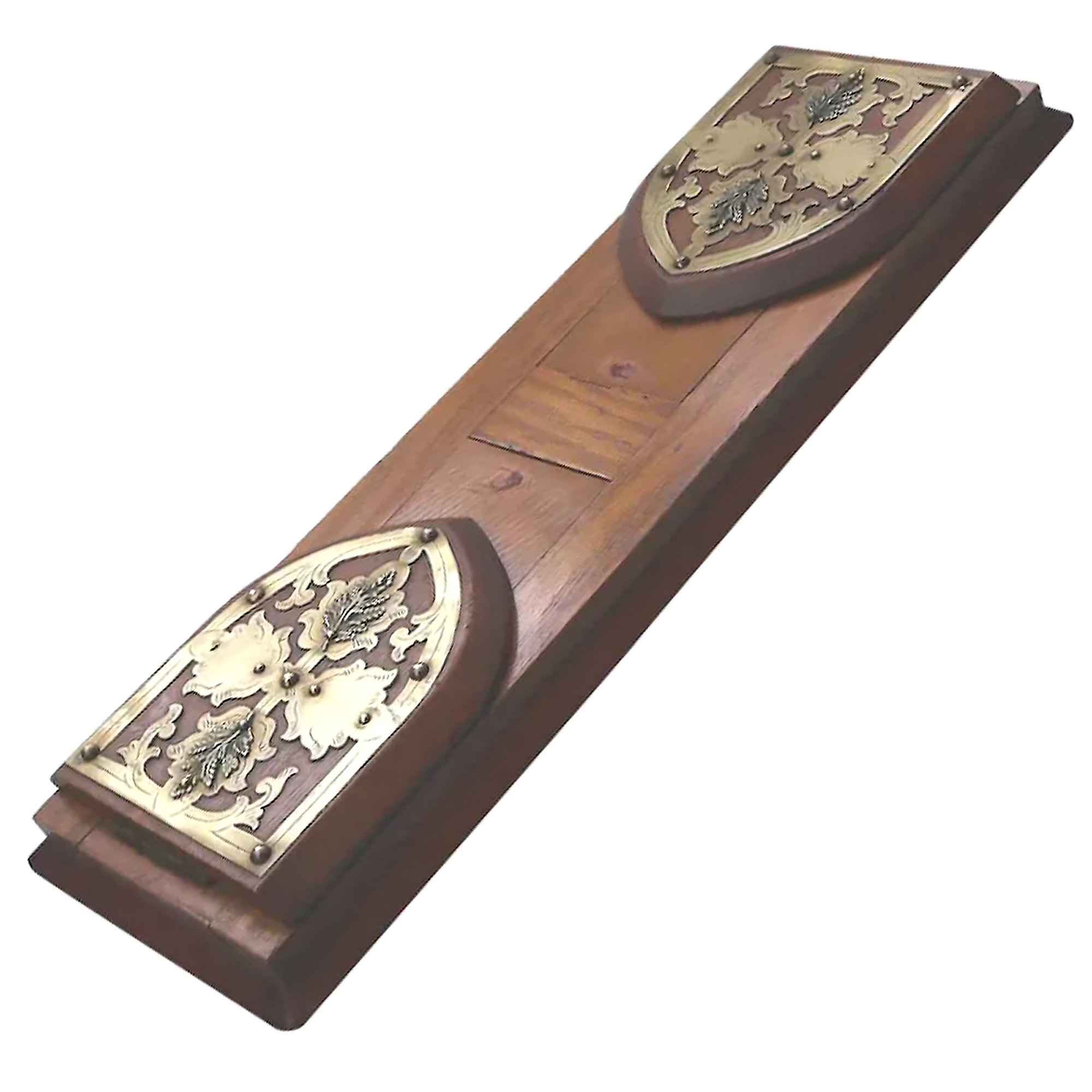 A substantial double opening antique Gothic desktop sliding Book Stand C.19thC