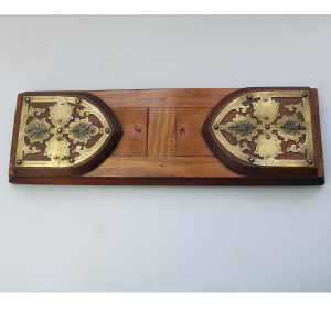 A substantial double opening antique Gothic desktop sliding Book Stand C.19thC