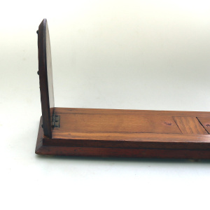 A substantial double opening antique Gothic desktop sliding Book Stand C.19thC