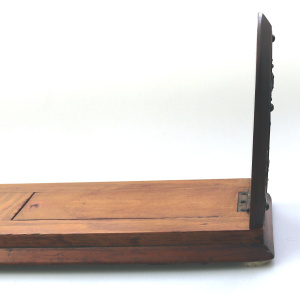 A substantial double opening antique Gothic desktop sliding Book Stand C.19thC