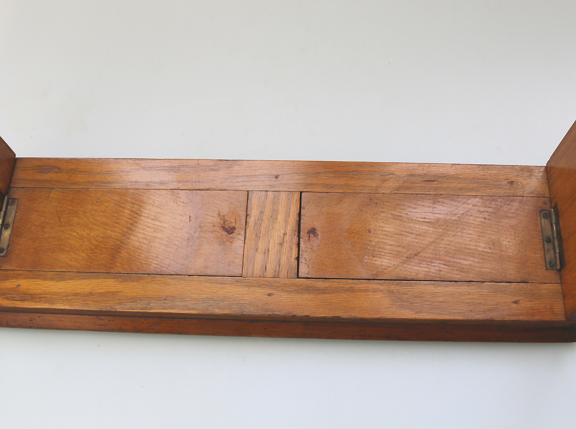 A substantial double opening antique Gothic desktop sliding Book Stand C.19thC