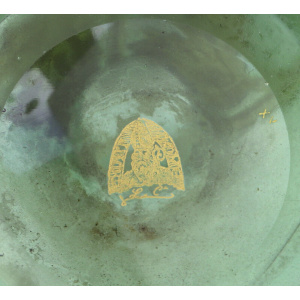 A large antique Mont Joye Legras French Art Nouveau glass acid-etched gilded Vase C.1890+