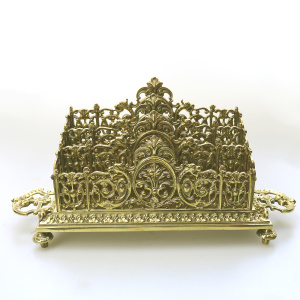A very substantial antique Victorian ornate mystical beasts Letter Rack C.19thC